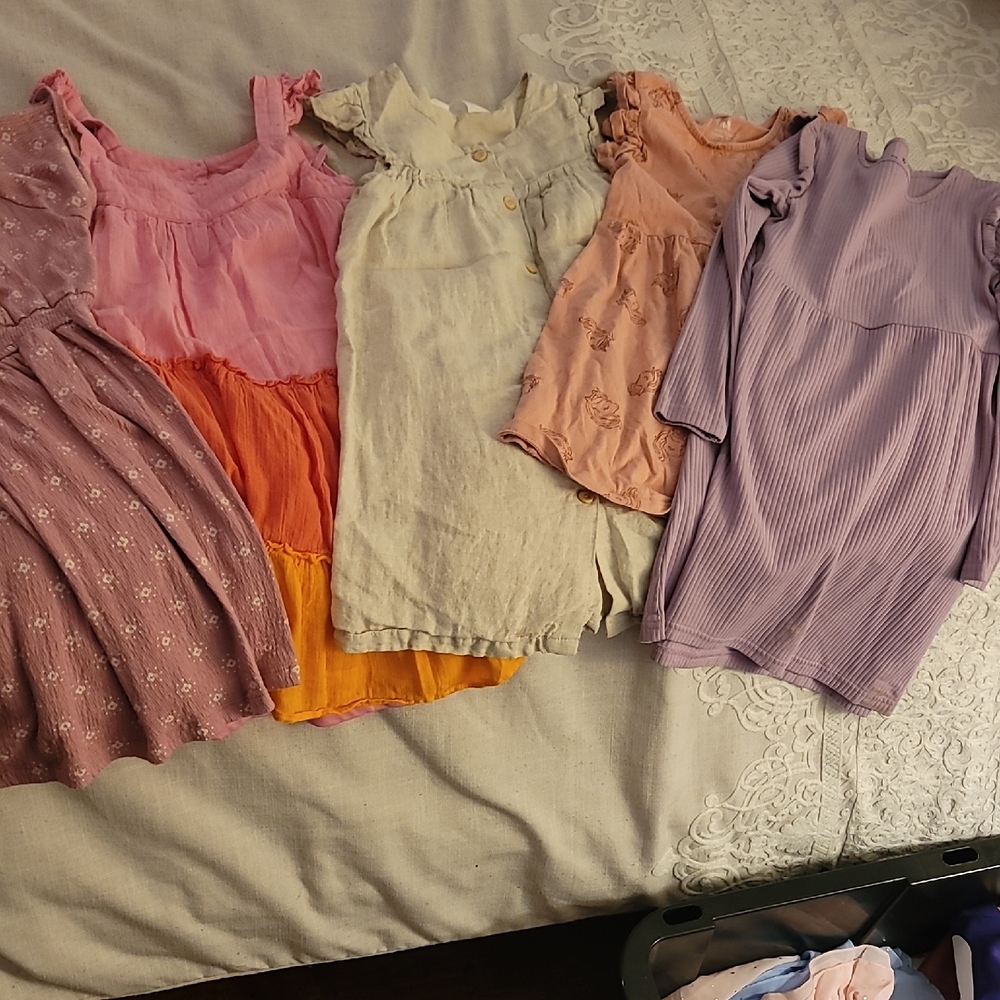 x5 Assorted Girls' Dresses in Pink, Orange, and Purple Size 6 x3 H&M Carter's